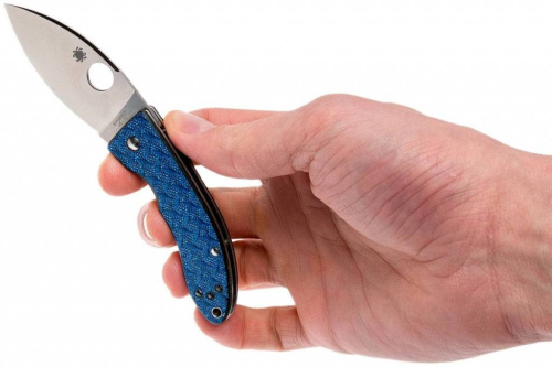 Складной нож Spyderco Lil' Lum Blue Nishijin - 205GFBLP фото 17