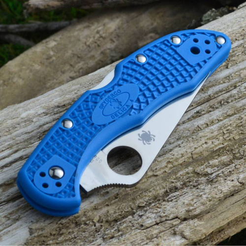 Складной нож Spyderco Delica 4 Flat Ground - 11FPBL фото 13