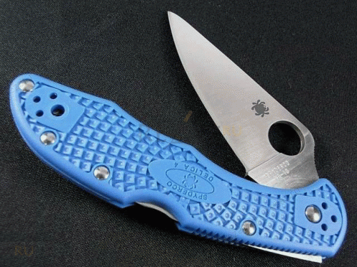 Складной нож Spyderco Delica 4 Flat Ground - 11FPBL фото 14